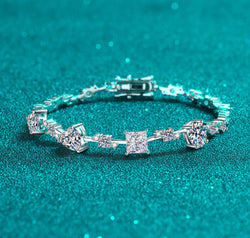 6.2 Carat Moissanite 925 Sterling Silver Bracelet