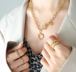 Titanium Steel Heart Pendant Necklace