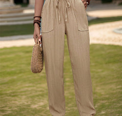 Textured High Waist Joggers