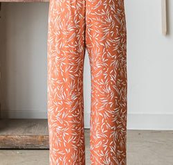 Heimish Full Size Printed Tied Straight Casual Pants