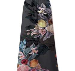 Printed Elastic Waist Midi Skirt