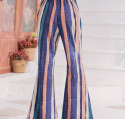 Striped Flare Leg Pants