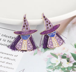 Witch Rhinestone Alloy Earrings