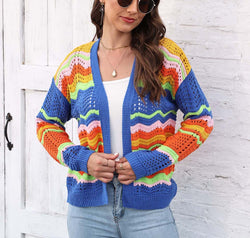 Open Front Openwork Cardigan