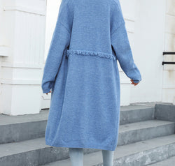 Open Front Pocketed Cardigan