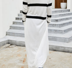 Pocketed Striped Button Up Cardigan