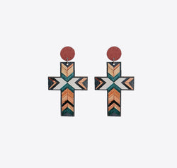 Cross Drop Earrings
