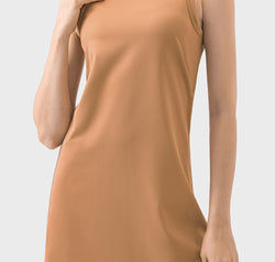 Round Neck Sleeveless Active Dress