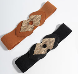 Alloy Leaf Buckle Elastic Belt