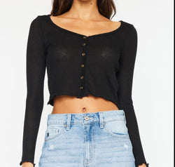 Kancan High Waist Frayed Denim Shorts