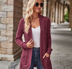 Open Front Cardigan with Pockets