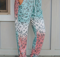 Drawstring Leopard Pants with Pockets