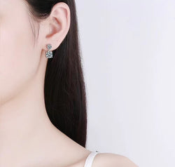 10 Carat Moissanite 925 Sterling Silver Earrings