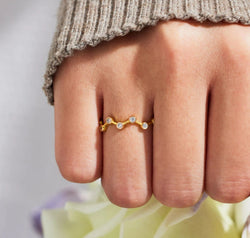 18K Gold-Plated 925 Sterling Silver Zircon Ring