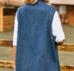 Button Down Denim Vest
