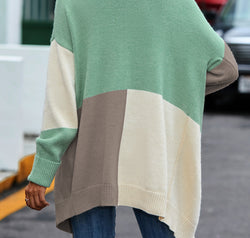 Color Block Long Sleeve Cardigan