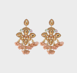 Flower Shape Rhinestone Alloy Dangle Earrings