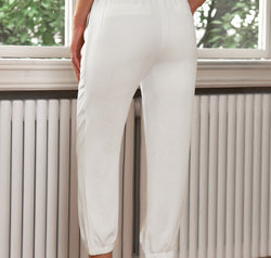 Drawstring Paperbag Waist Cropped Joggers