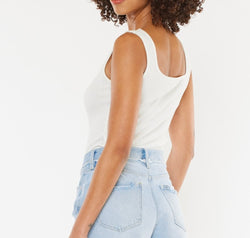 Kancan Distressed Button Fly Denim Shorts