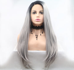 13*3" Lace Front Wigs Synthetic Long Straight 24" 130% Density