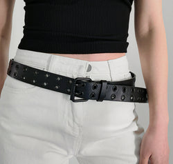 Grommet PU Leather Belt