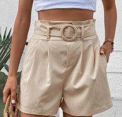 Belted Shorts with Pockets