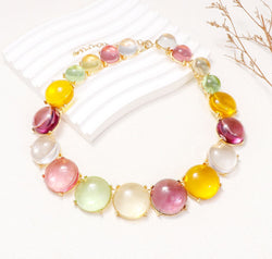 Alloy & Round Rhinestone Necklace