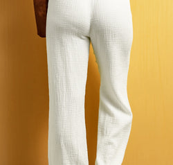 Textured Straight Leg Pants