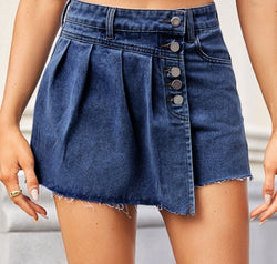 Raw Hem Denim skort