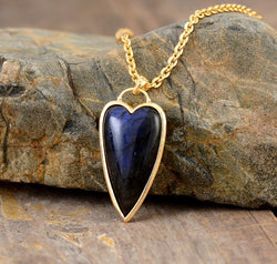 Copper Labradorite Heart Shape Necklace