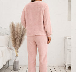 Ivy Lane Teddy Long Sleeve Top and Pants Lounge Set