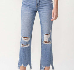 Lovervet High Rise Distressed Straight Jeans