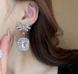 Alloy Crystal Geometric Dangle Earrings