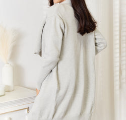 Open Front Duster Cardigan with Pockets
