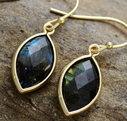 Geometrical Shape Natural Stone Dangle Earrings