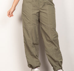 VERY J Drawstring Woven Parachute Joggers
