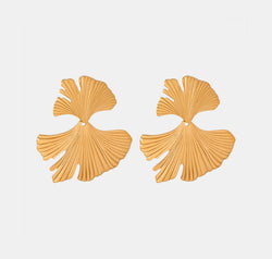 Ginkgo Biloba Design Stud Earrings