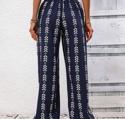 Tied Printed High Waist Pants