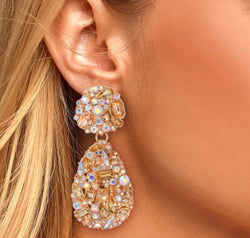 Teardrop Shape Zinc Alloy Dangle Earrings