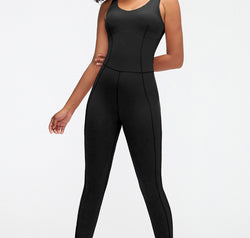Crisscross Wide Strap Active Jumpsuit