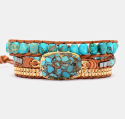 Handmade Natural Stone Copper Bracelet