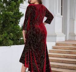 Plus Size Ruffle Hem High-Low Dress