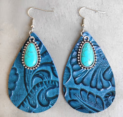 Artificial Turquoise Teardrop Earrings