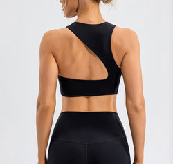 Round Neck Cutout Cropped Active Tank