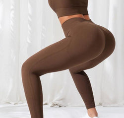 V-Neck Crop Top and High Waistband Long Active Pants