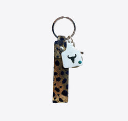 Genuine Leather Alloy Keychain
