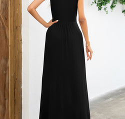 Surplice Neck Sleeveless Maxi Dress