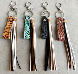 Genuine Leather Tassel Keychain