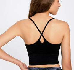 Crisscross Back Scoop Neck Sports Cami