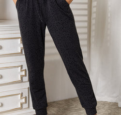 Basic Bae Leopard Print Joggers with Pockets